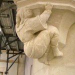 sculpture ornementale, cul de lampe, sculpture personnage grotesque